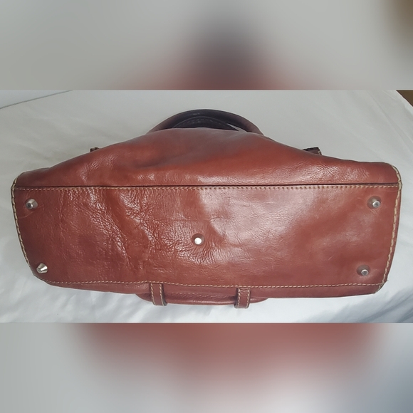 Chloe Vintage Edith -Boston Brown Buffalo Leather Satchel HandBag - Picture 4 of 16